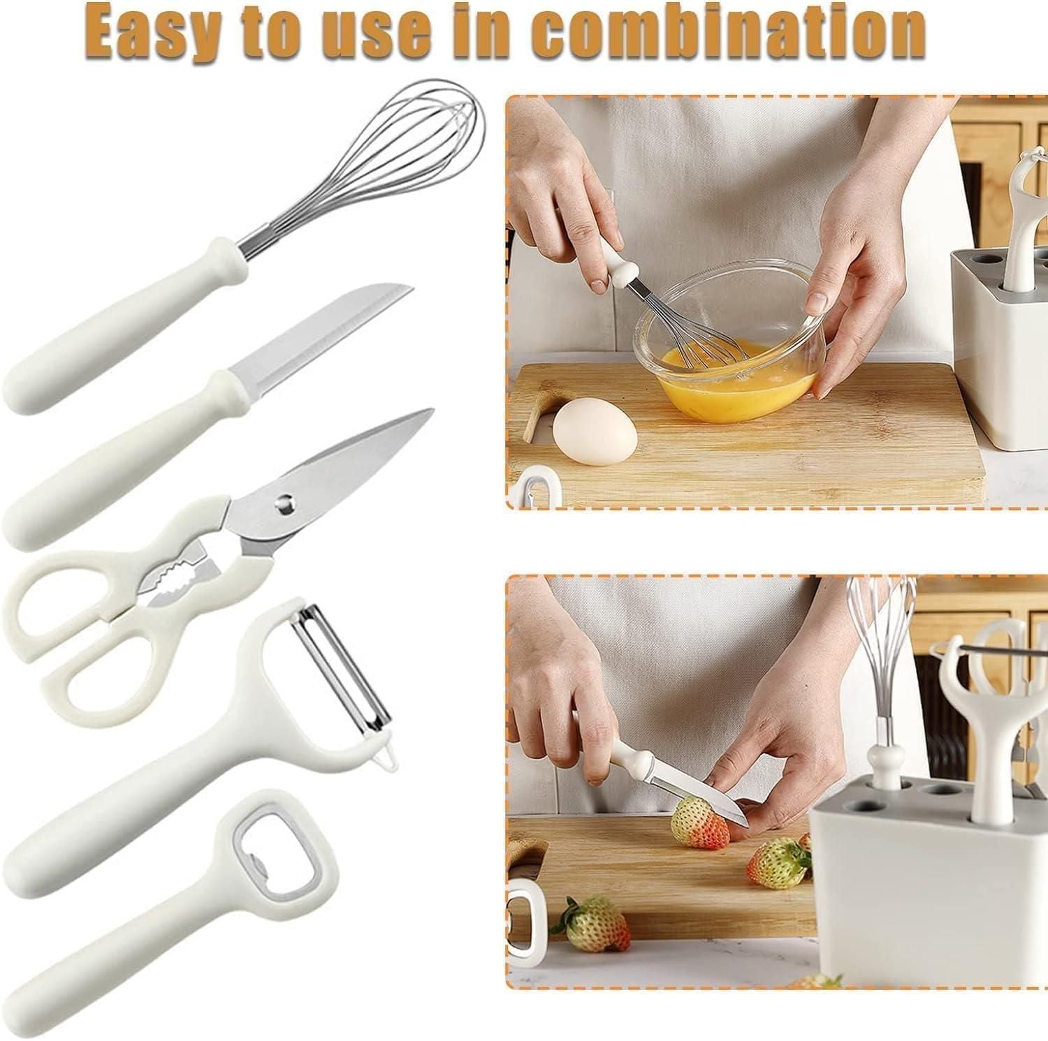 Kitchen Gadget Set with Stand & Non-Slip