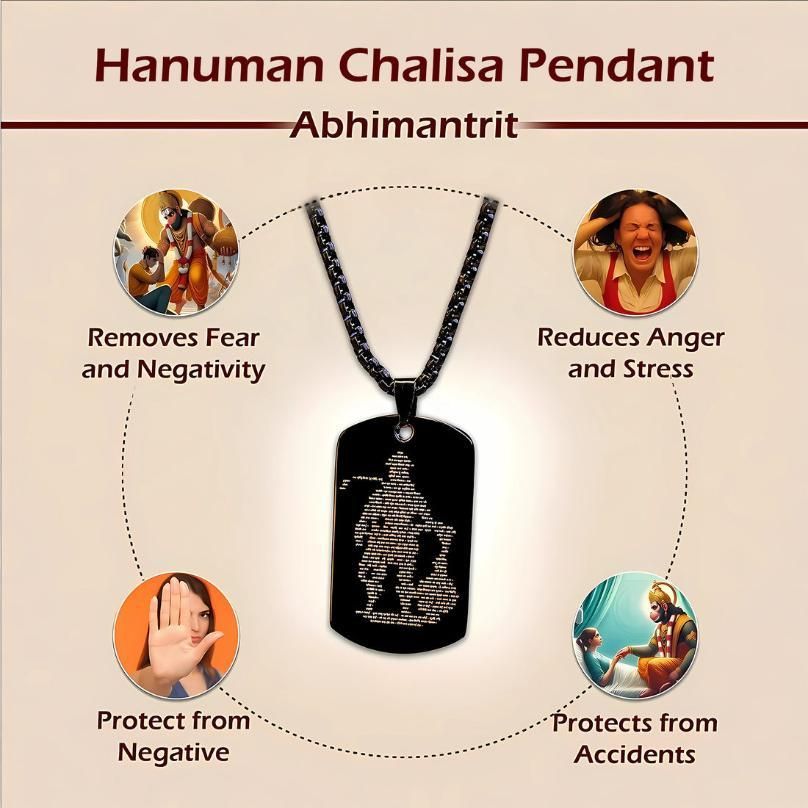 Hanuman Chalisha Pendant & Chain for Men