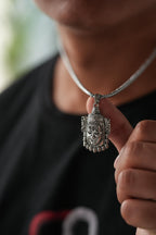 Silver-Plated Mahakal Pendant & Chain