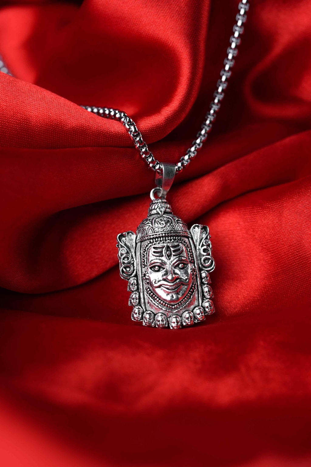 Silver-Plated Mahakal Pendant & Chain