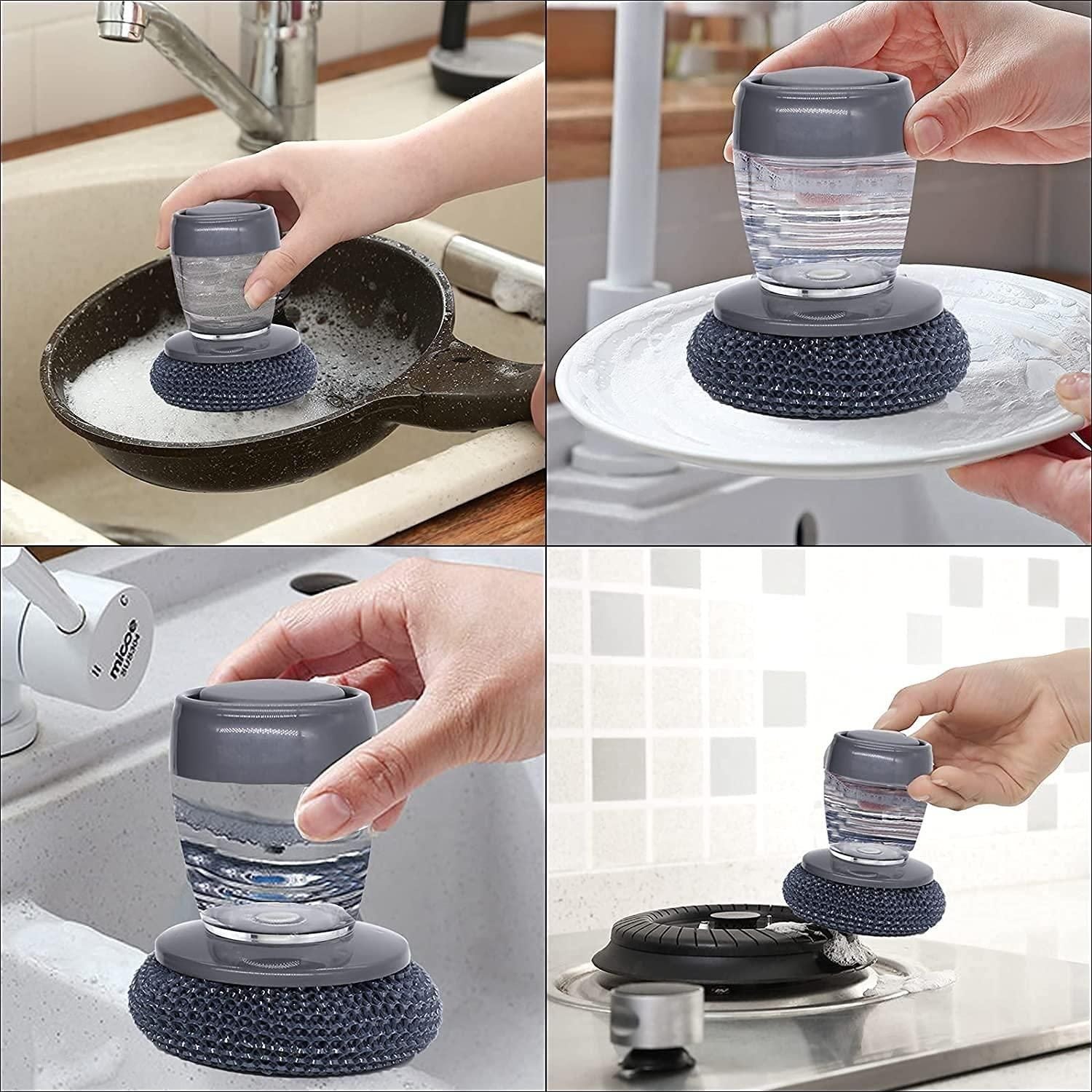 Kitchen Soap Dispensing Palm Brush (2)